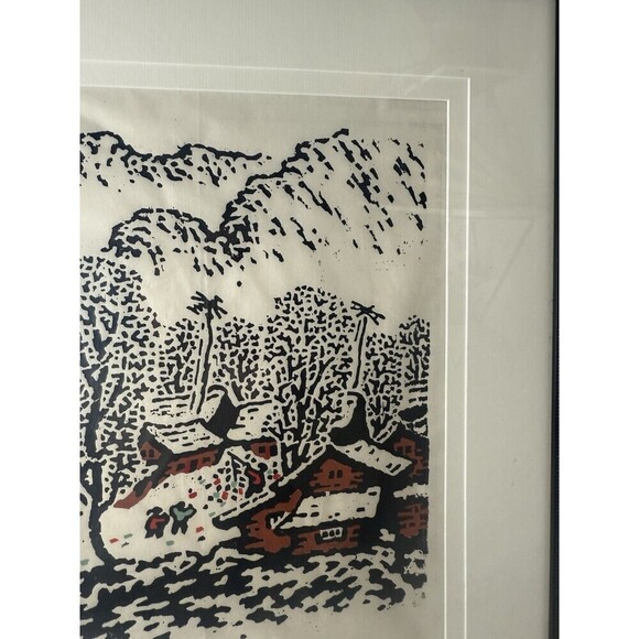 Ding Jitang Chenggu vtg WOODCUT PRINT woodblock Huxian peasant painting Chinese - Picture 7 of 16